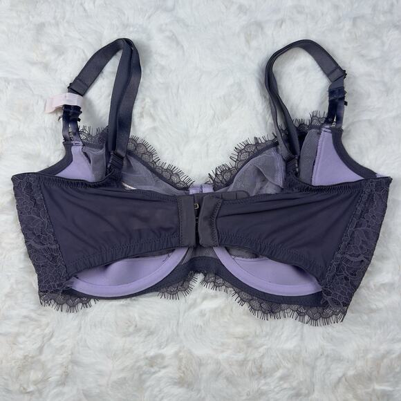 Victoria's Secret Dream Angels Purple Lace Unlined Balconette Bra 34DDD NWT - Picture 4 of 6